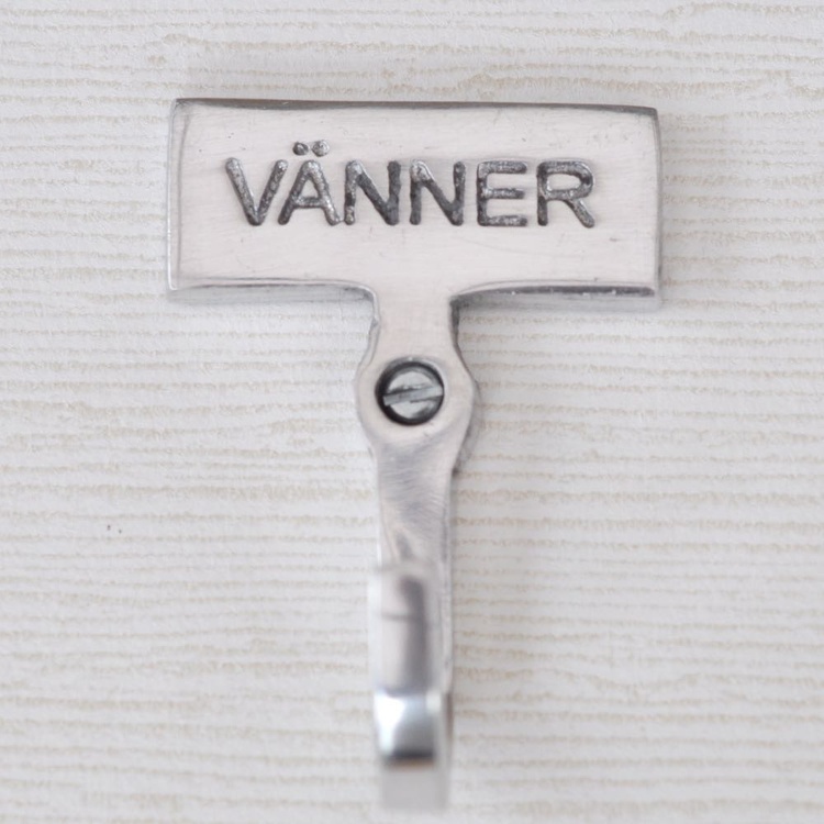 Hook with sign, VÄNNER, Exmez, Sand-cast aluminum