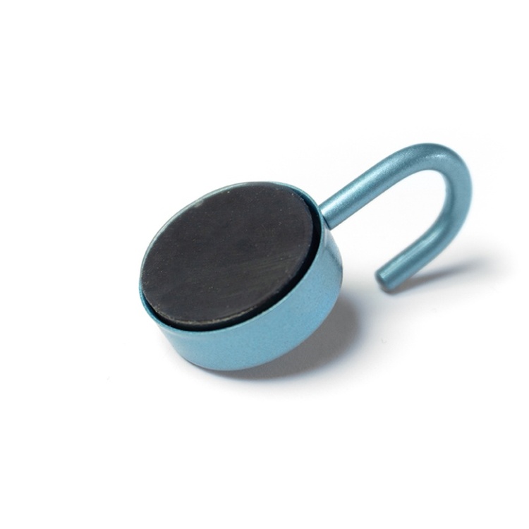Hooks Magnetic, Set of 2, PORTA, Ø 2,5 x H 5 cm, Silver blue