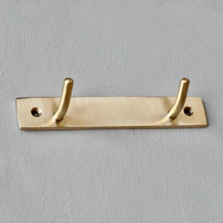 Double hook, EXMEZ RAK, 13 x H 2 cm, Brushed Brass