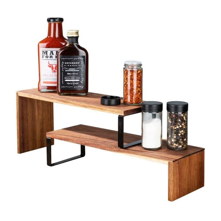 Shelf, 2 parts, ACACIA VALI SHELF, Brown / Black