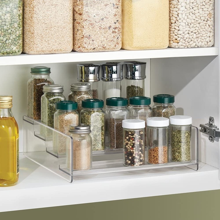 Spice Rack, 4-Tiered, STADIUM SHELF, 27,3 x 28 x H 9 cm, Clear