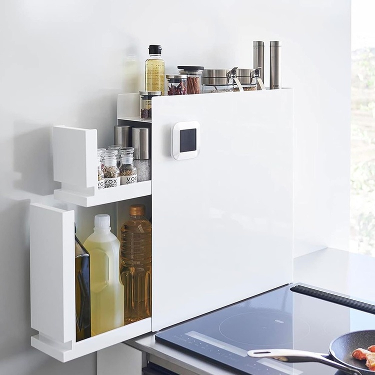 Steel cabinet, 2-TIERED PULL-OUT SEASONING RACK, 50 x 12,5 x H 52,5 cm, Yamazaki