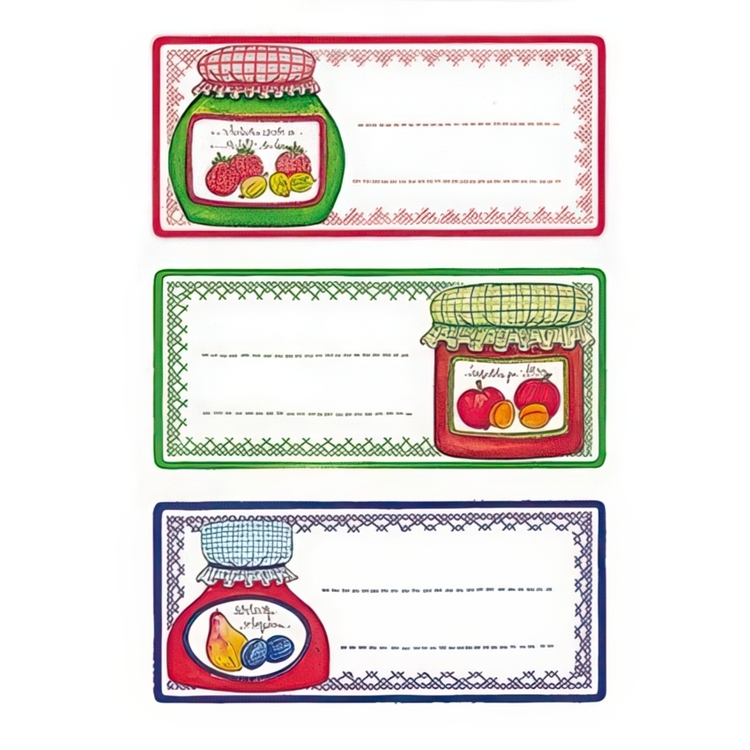 Kitchen Labels, 12 psc, JAM JARS, 76 x 35 mm