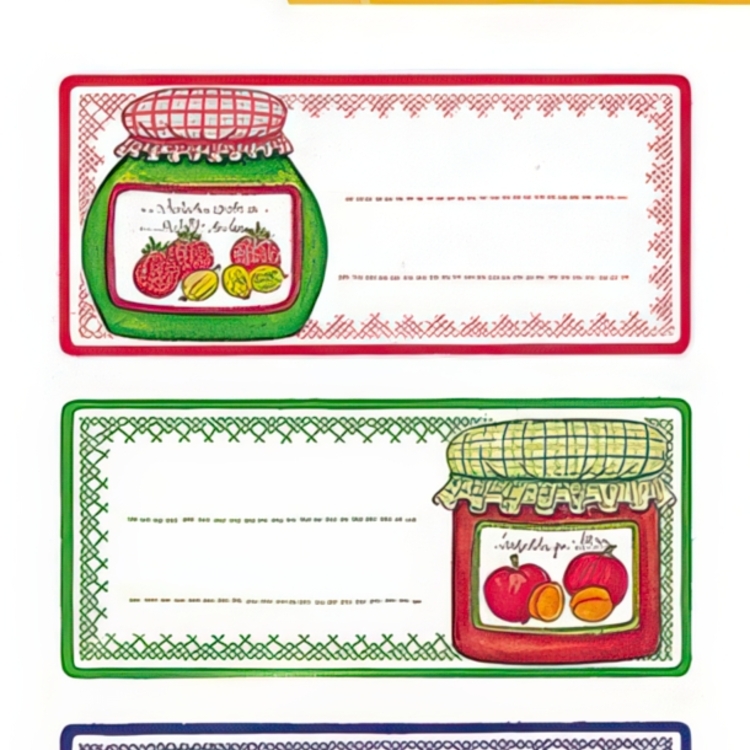 Kitchen Labels, 12 psc, JAM JARS, 76 x 35 mm