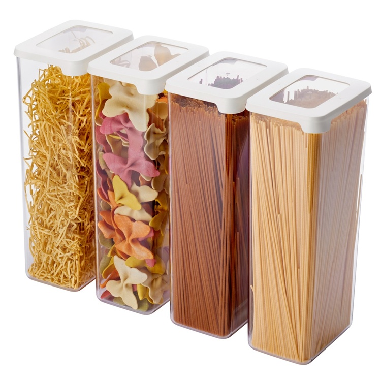 Airtight container Spagetti, 2,25 L, VISION, Clear / White