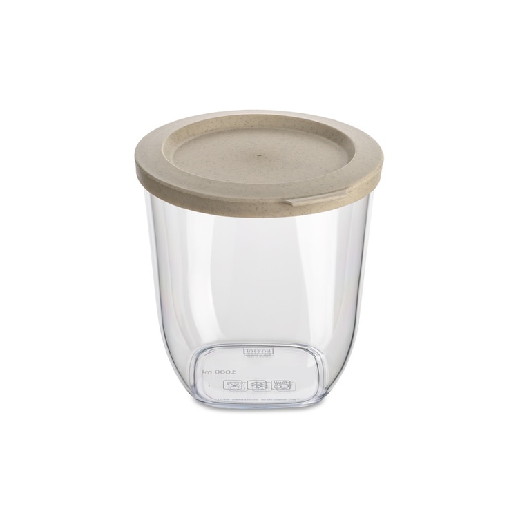 Transparent container, Airtight, 1 L, KOIZOL CONNECT ORGANIC DRY STORAGE SMALL, Clear / Beige