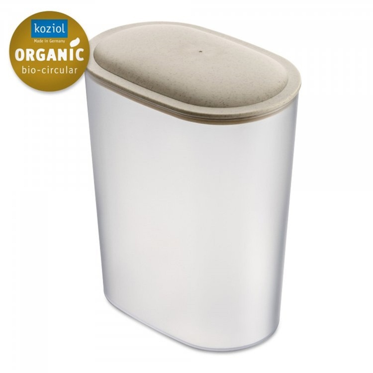 Container, Airtight, 2,5 L, KOIZOL CONNECT ORGANIC OVAL STORAGE LARGE, Transparent / Beige