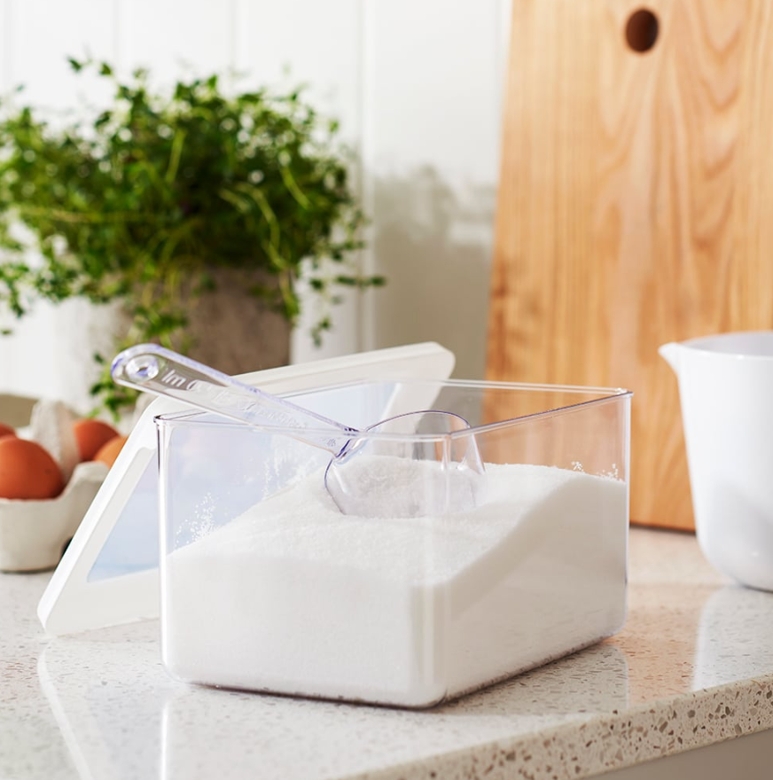 Transparent container, Deep, Airtight, 1,65 L, VISION 18 x 12,5 x H 10 cm, Clear / White