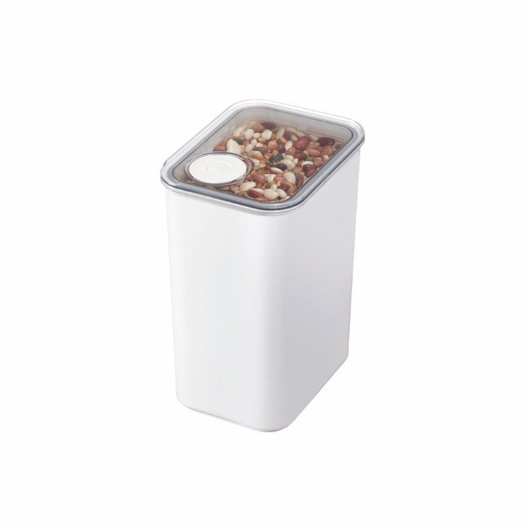 Airtight Container, iD POUR LID LARGE CANISTER, 12,1 x 16,2 x H 22,2 cm, White / Transparent