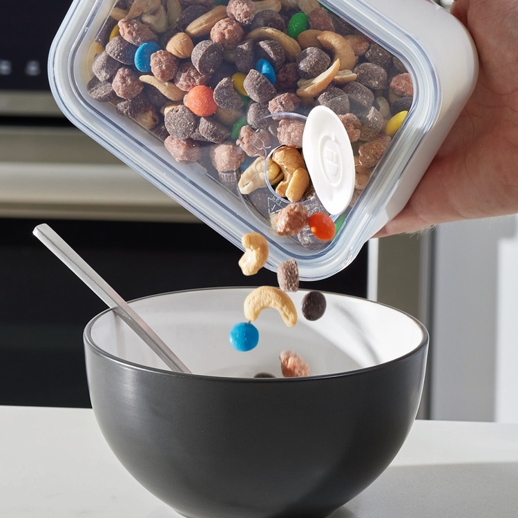 Airtight Container, iD POUR LID SMALL CANISTER, 12,1 x 16,2 x H 7,6 cm, White / Transparent