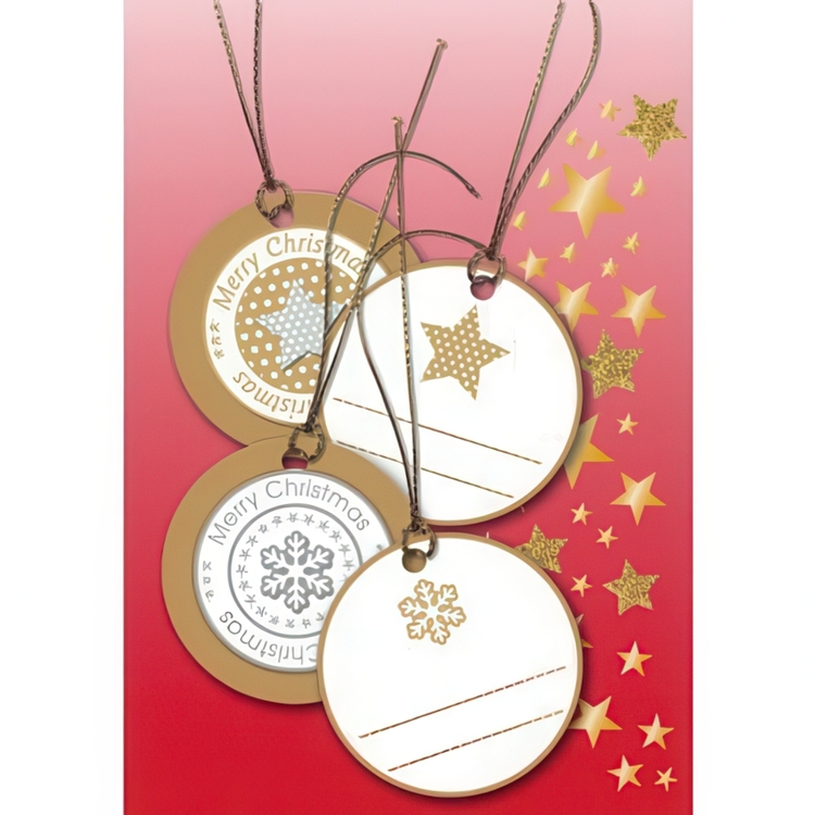 Luxury Gift Tags, Set of 4, 3D CHRISTMAS GIFT TAGS, Ø 5 cm