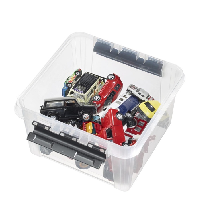 Box, SMARTSTORE 7L, CLASSIC, Square, 28 x 28 x H 17 cm, Clear / Black
