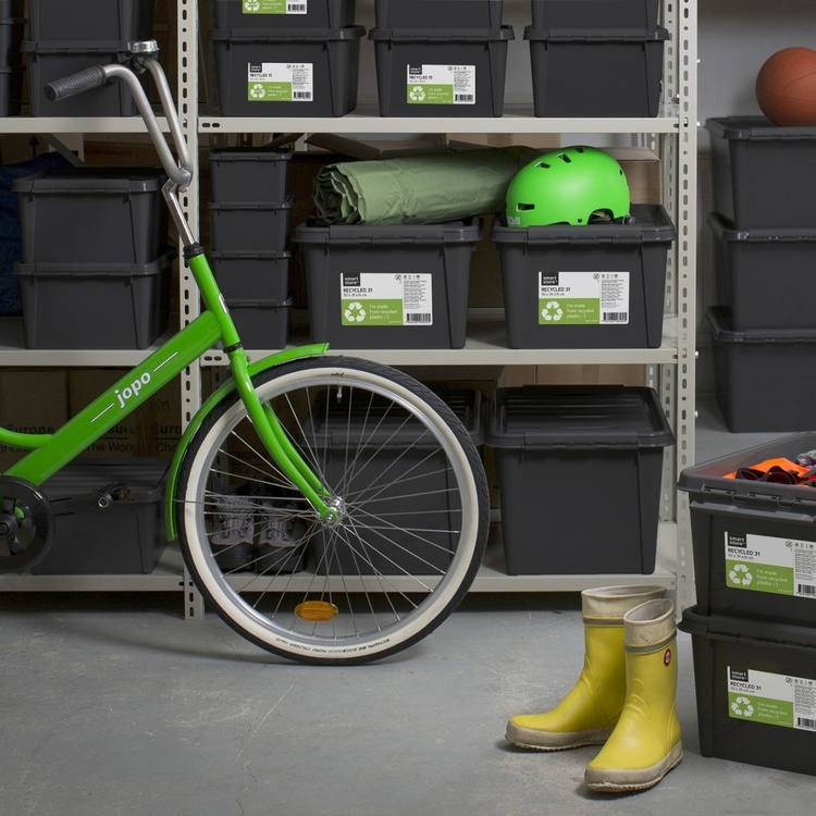 Storage Box, SMARTSTORE 66L RECYCLED XL, 59 x 39 x H 43 cm, Grey