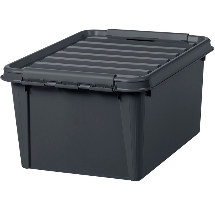 Storage Box, Recycled plastic, SMARTSTORE 31L RECYCLED, 50 x 39 x H 26 cm, Dark Grey