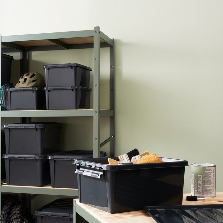Storage Box, Recycled plastic, SMARTSTORE 31L RECYCLED, 50 x 39 x H 26 cm, Dark Grey