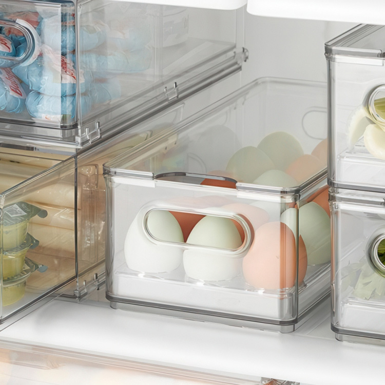 Container for 15 Eggs, THE HOME EDIT EGG BIN, 15,2 x 30,5 x H10,8 cm, Transparent