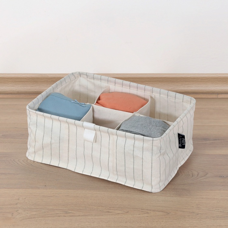 Drawer Organizer, 6 Compartments, TIVOLI COLLECTION, 32 x 23 x H 12 cm, Off White
