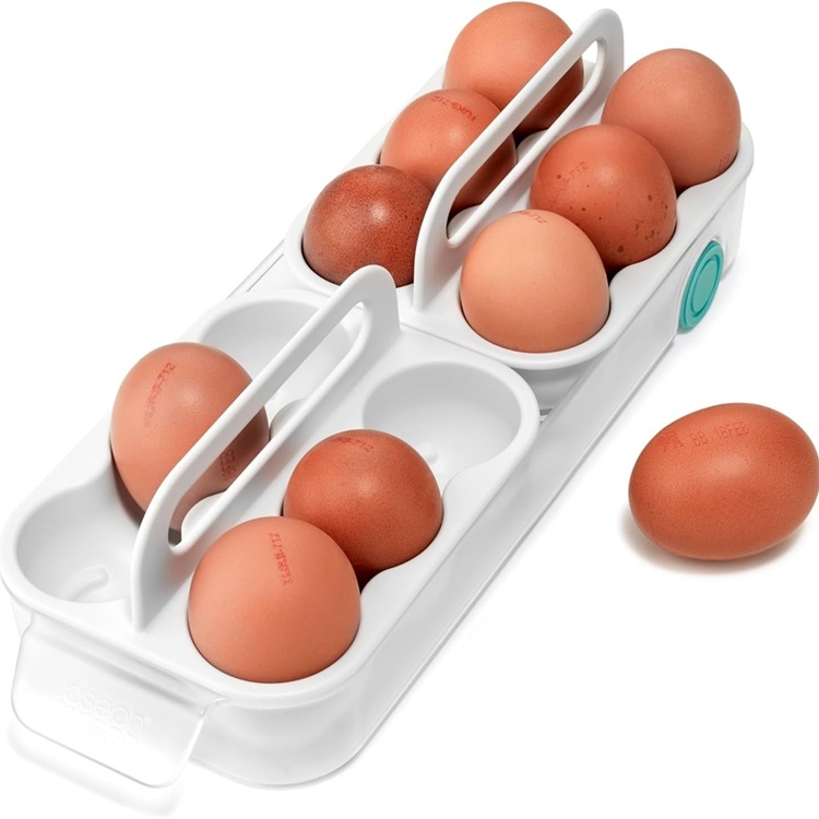 Storage box with wheels, JOSEPH JOSEPH EGG STORAGE CADDY, 11,9 x 32 x H 9 cm, White