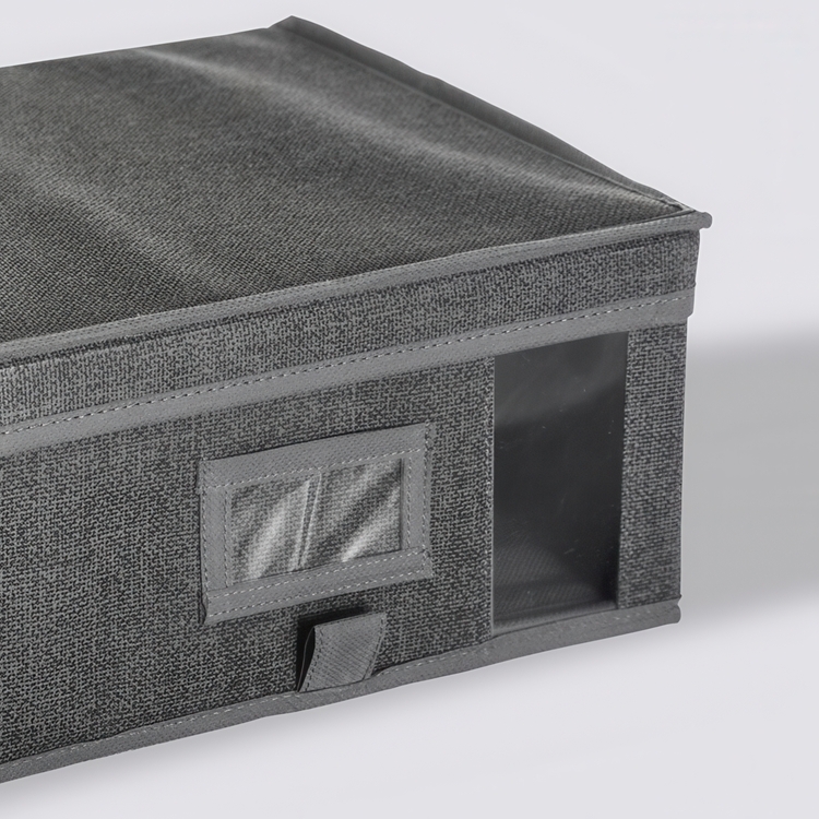 Box with lid, ORSO STORAGE BOX SMALL, 30 x 30 x H 15 cm, Dark Grey