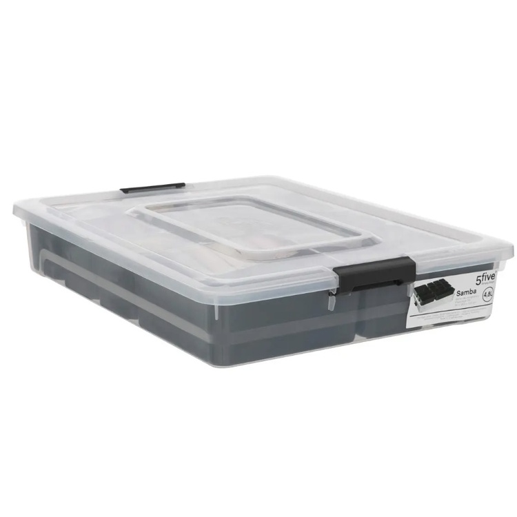 Sorting box with 12 inserts, EZY SORT IT LARGE, 35 x 28,5 x H 7 cm, Transparent / Grey