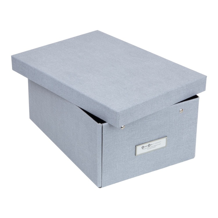 Box with label frame, BIGSO KARIN CANVAS, 31,5 x 22,5 x H 13,5 cm