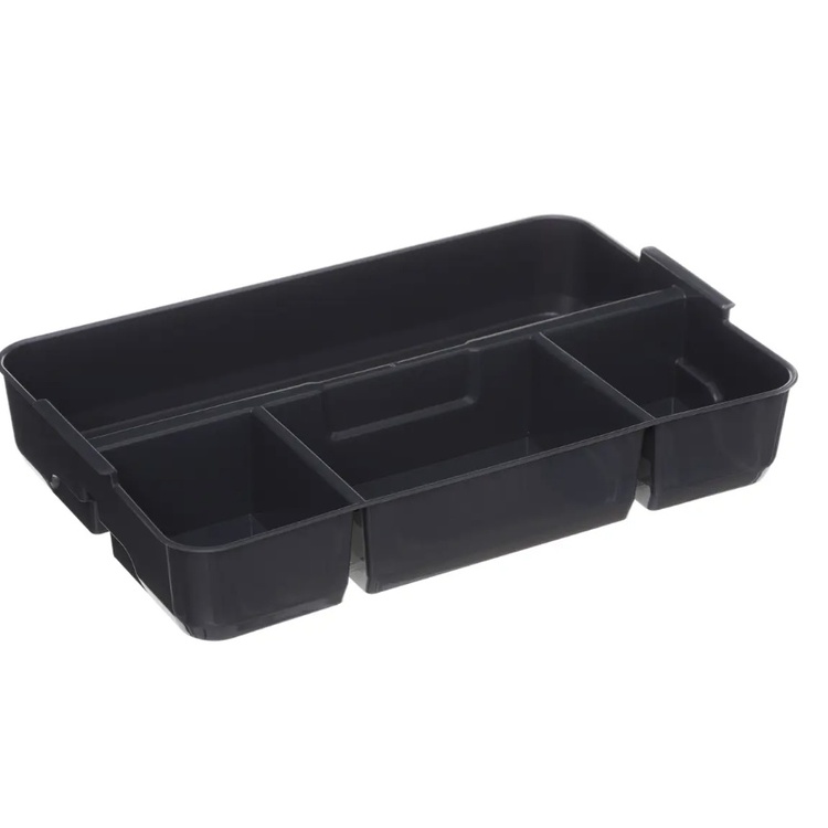 Box with insert, EZY SORT IT, 30,5 x 21.5 x H 11 cm, Clear / Grey