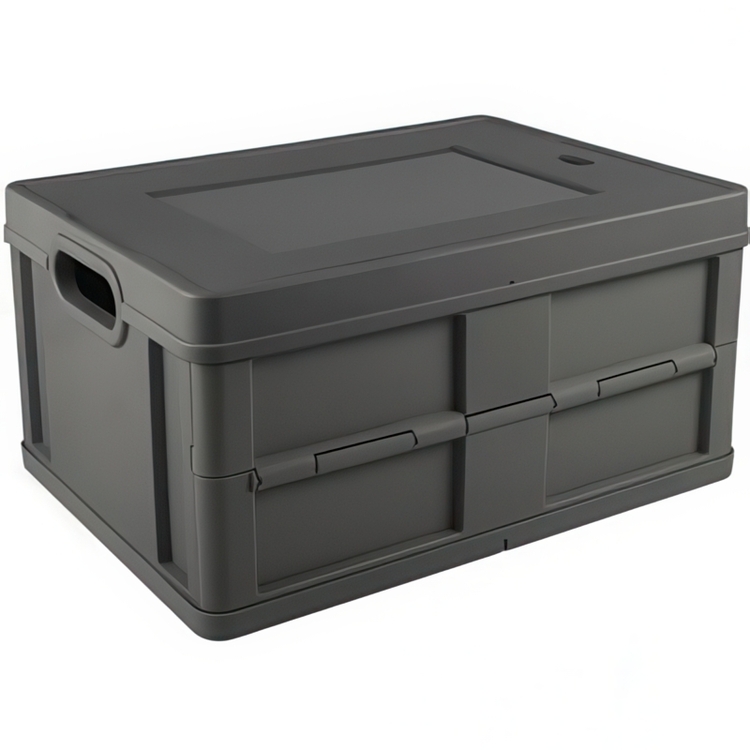 Box with lid, Foldable, 32 L, CLOSED FOLDING BOX, 49 x 36 x H24,5 cm, Dark Grey
