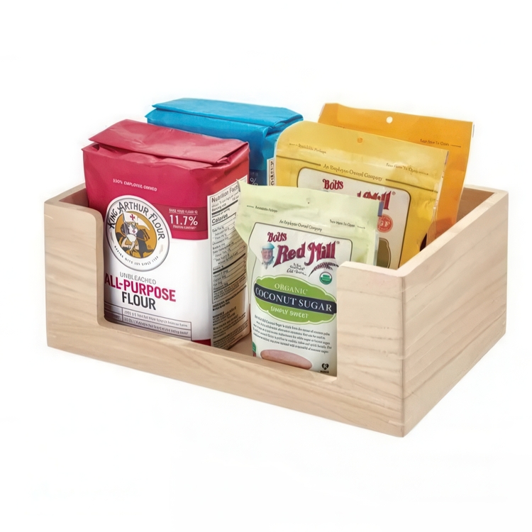 Storage bin, THE HOME EDIT LARGE OPEN FRONT ECO WOOD, 38,1 x 25,4 x H15,2 cm