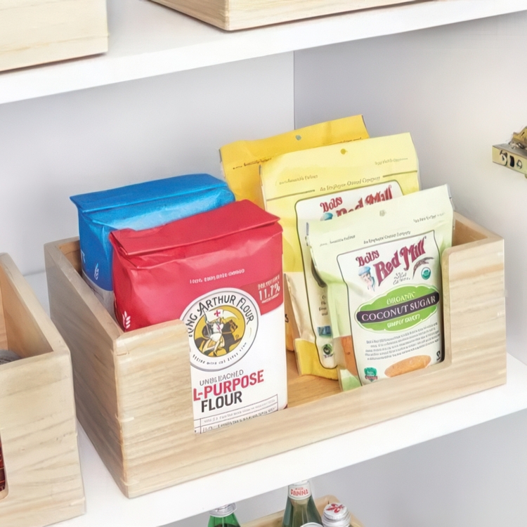 Storage bin, THE HOME EDIT LARGE OPEN FRONT ECO WOOD, 38,1 x 25,4 x H15,2 cm