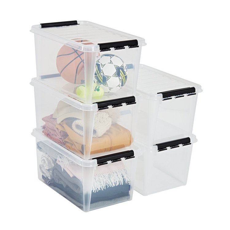 Box, Large, SMARTSTORE 46L, CLASSIC, 59 x 39 x H31 cm, Transparent / Black