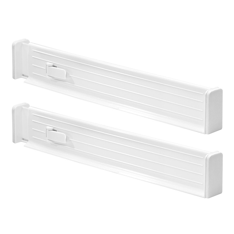 Adjustable drawer dividers, Low, Set of 2, LOCKS IN PLACE, 35 - 53 x H 6 cm, White