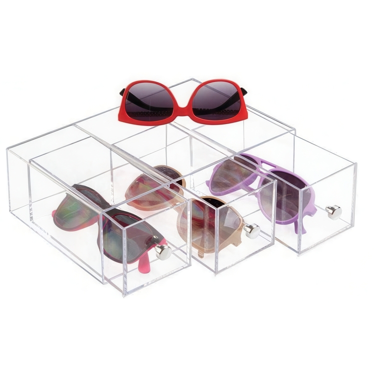Three drawer box storage, ID CLARITY FLIP TOWER DRAWER, 8,5 x 16,5 x H 25 cm, Clear