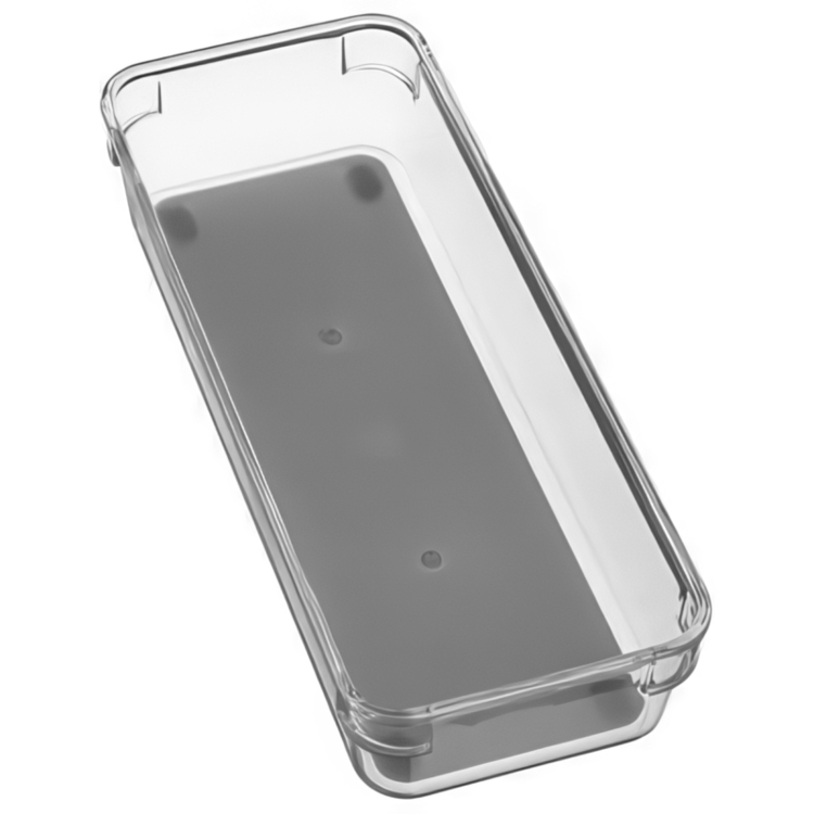Storage tray, Slim, TIDY SMART ORGANIZER, 23 x 9 x H 4,5 cm, Clear / Dark Grey