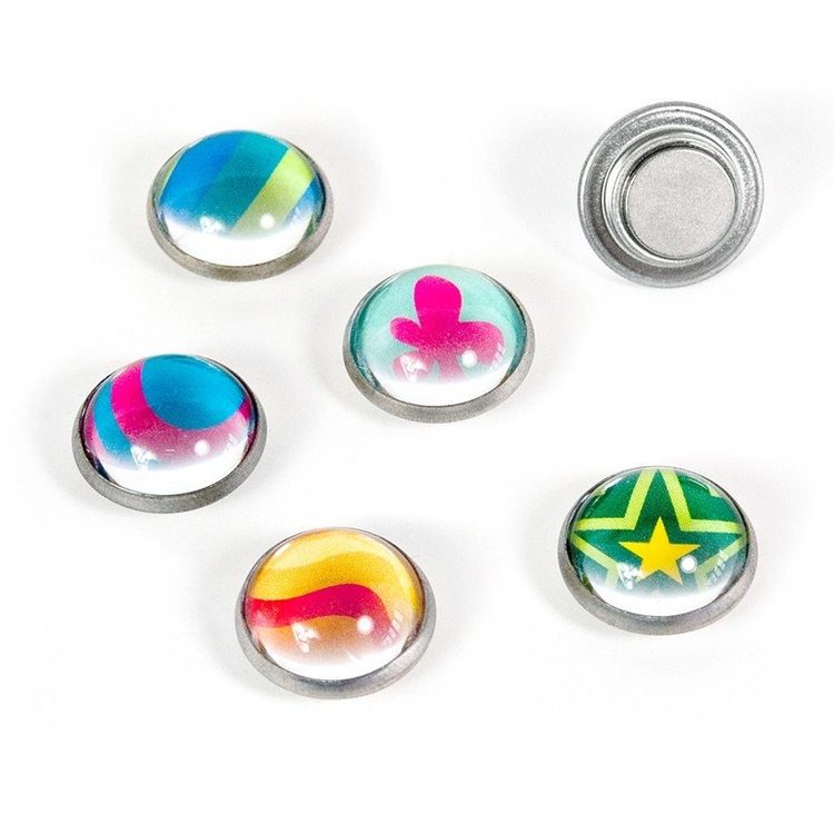 Magnets, Set of 6, ARGUS, Ø 1,7 cm, assorted