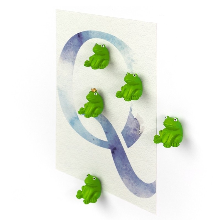 Magnets, set of 5, FROG, Green