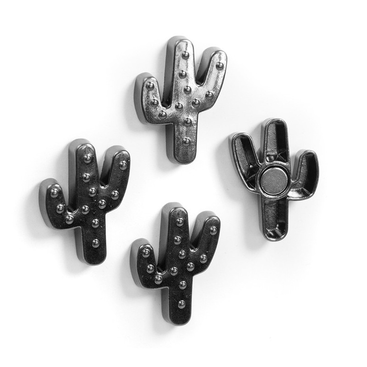 Magnets, set of 4, CACTUS, Metallic