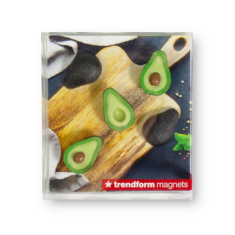 Magnets, Set of 5, AVOCADO, Green / Black