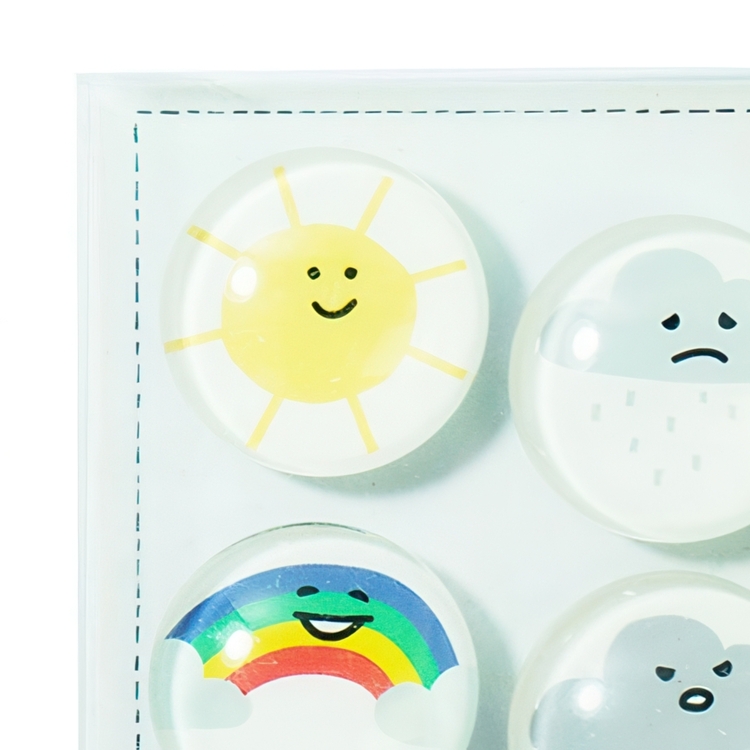 Magnets, glass, Set of 4, MOOD, Ø 3,5 cm, Assorted