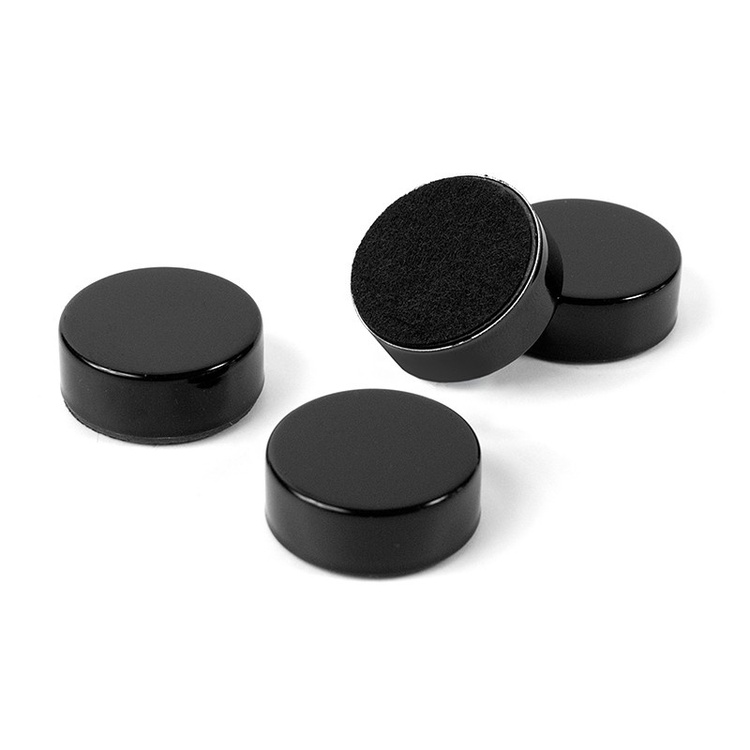 Magnets Extra Strong, BLACK, 4 pcs, Ø 2,3 cm x H 0,9 cm, Black
