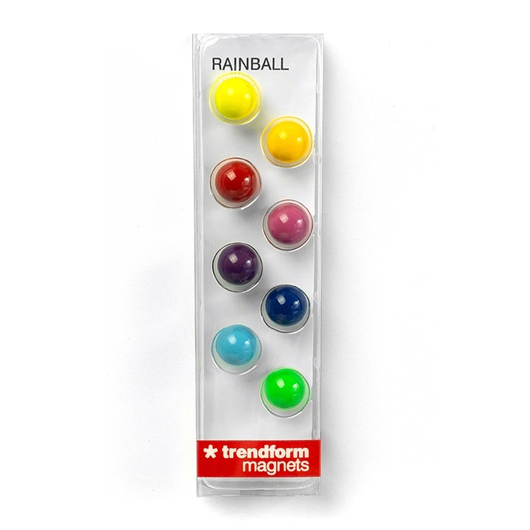 Magnets, Set of 8, RAINBALL, Ø 1,1 cm, Assorted