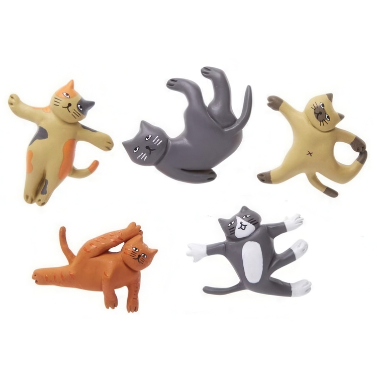Magnets, Set of 6, CAT YOGA, Assorted
