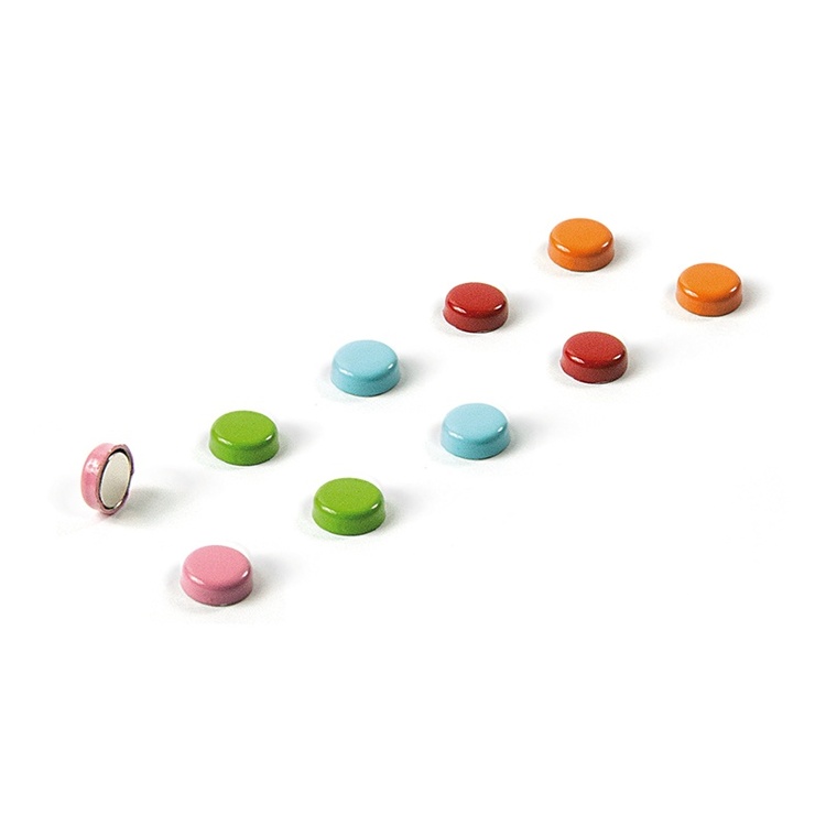 Magnets, strong, mini, 10 pc , STEELY COLOR, Ø 0,6 x 0,3 cm, Mix 