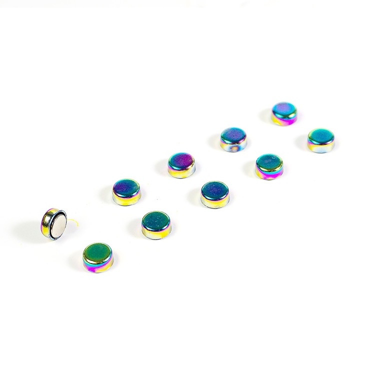 Magnets, STEELY, strong, mini, 10 pc , Rainbow