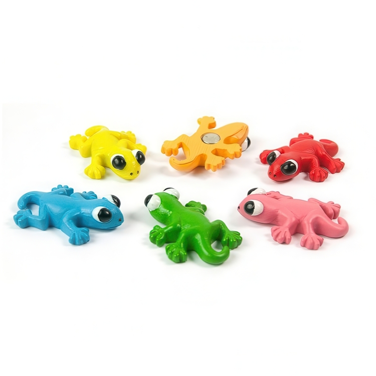 Magnets, Set of 6, GECKO, 3,4 x 2,2 cm, assorted