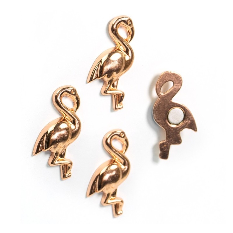 Magnets,Set of 4, FLAMINGO, Rose gold