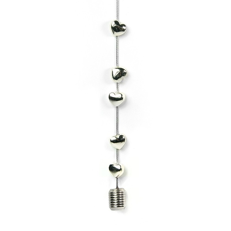 Magnetic card holder, SWEETHEART, 150 cm, Silver