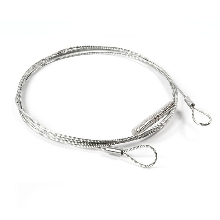 Magnetic card holder, with loops, STEELY DAN VARIO, 200 cm, Silver 