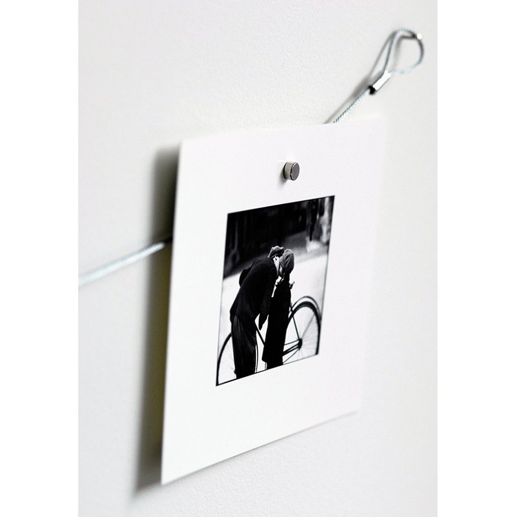 Magnetic card holder, with loops, STEELY DAN VARIO, 200 cm, Silver 