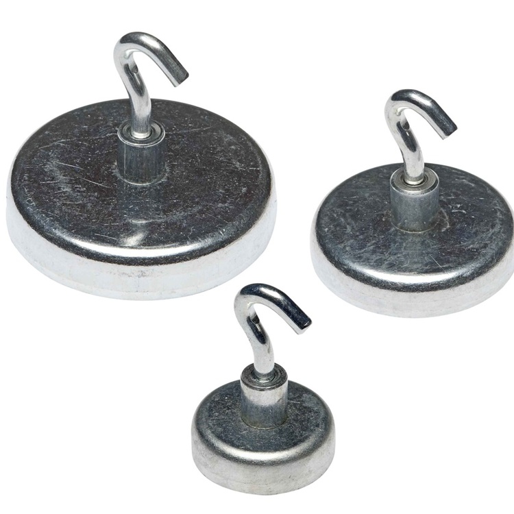 Magnetic hook, Flat, super strong - 15 kg, LARGE POWER HOOK, Ø 4,7cm