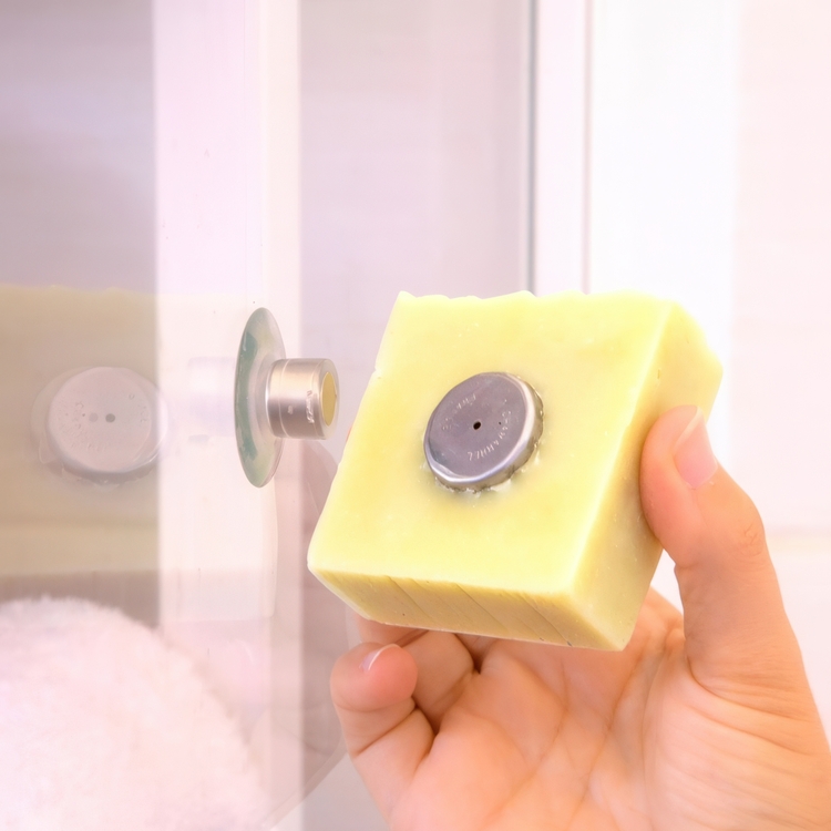 Soap Holder with suction cup, MINIMALISTE PORTE SAVON, Ø 3,5 cm, Silver